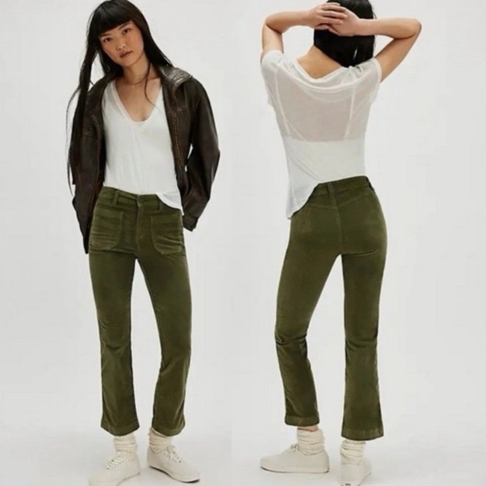 Free People NWOT High Time Velvet Kick Flare Pants Size 6